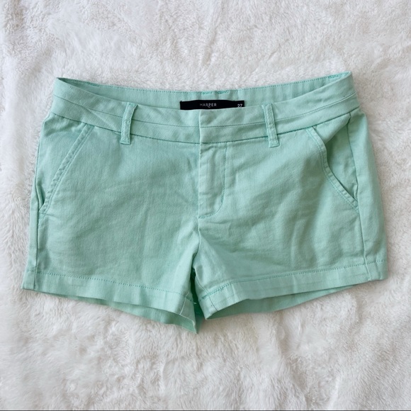 Harper Pants - Harper Tab Shorts Stretchy Denim Aqua Size 27